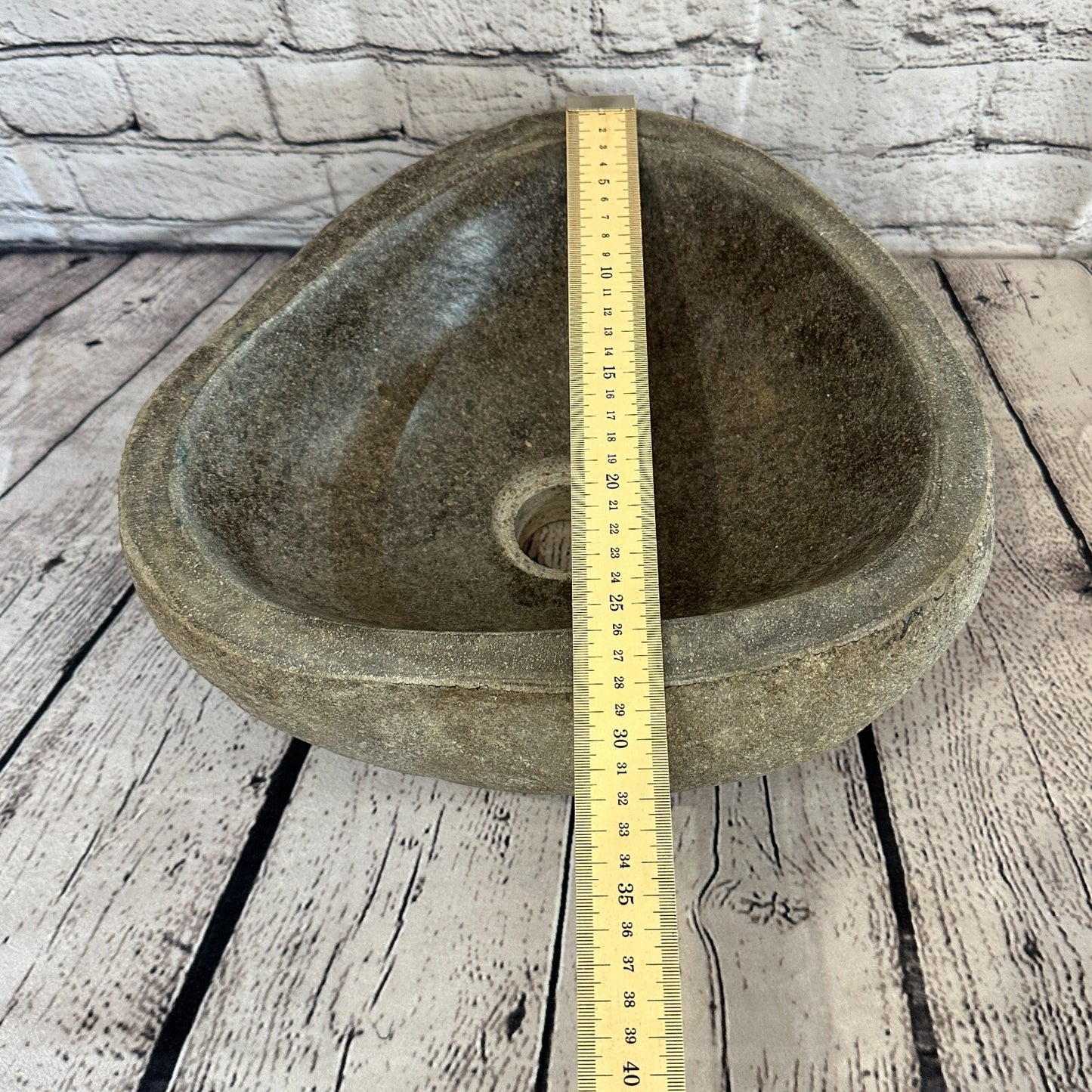 33cm x 28cm River Stone Sink Basin Bowl Natural for Bathroom Washroom Oval No 2