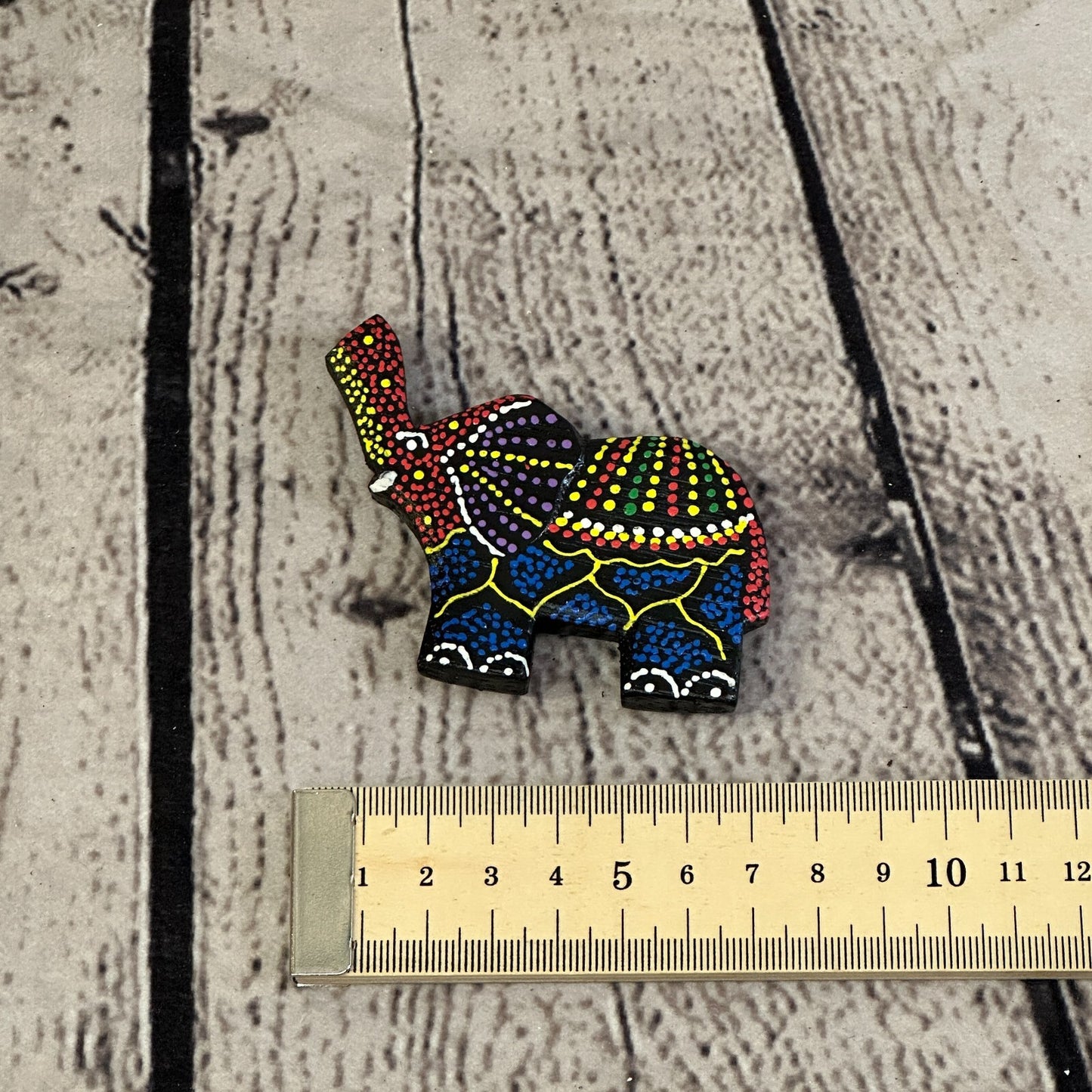 Elephant Wooden Animal Fridge Dot Work Magnet Magnetic Note Holder Novelty