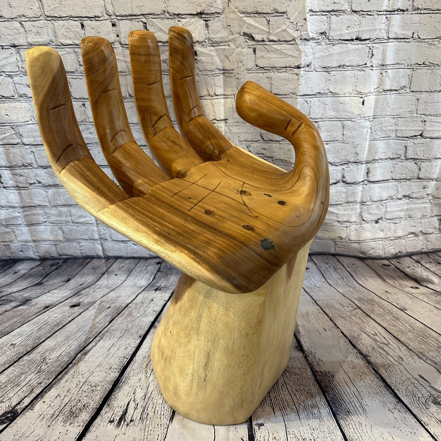 Left Hand Chair Seat 4 Finger Support Solid Suar Wood Indoor Outdoor Garden
