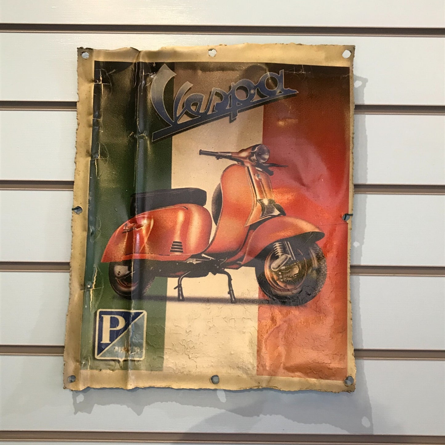 Italian Vespa Moped Poster Advert Wall Plaque 42cm x 36cm Vintage Retro Tin Sign