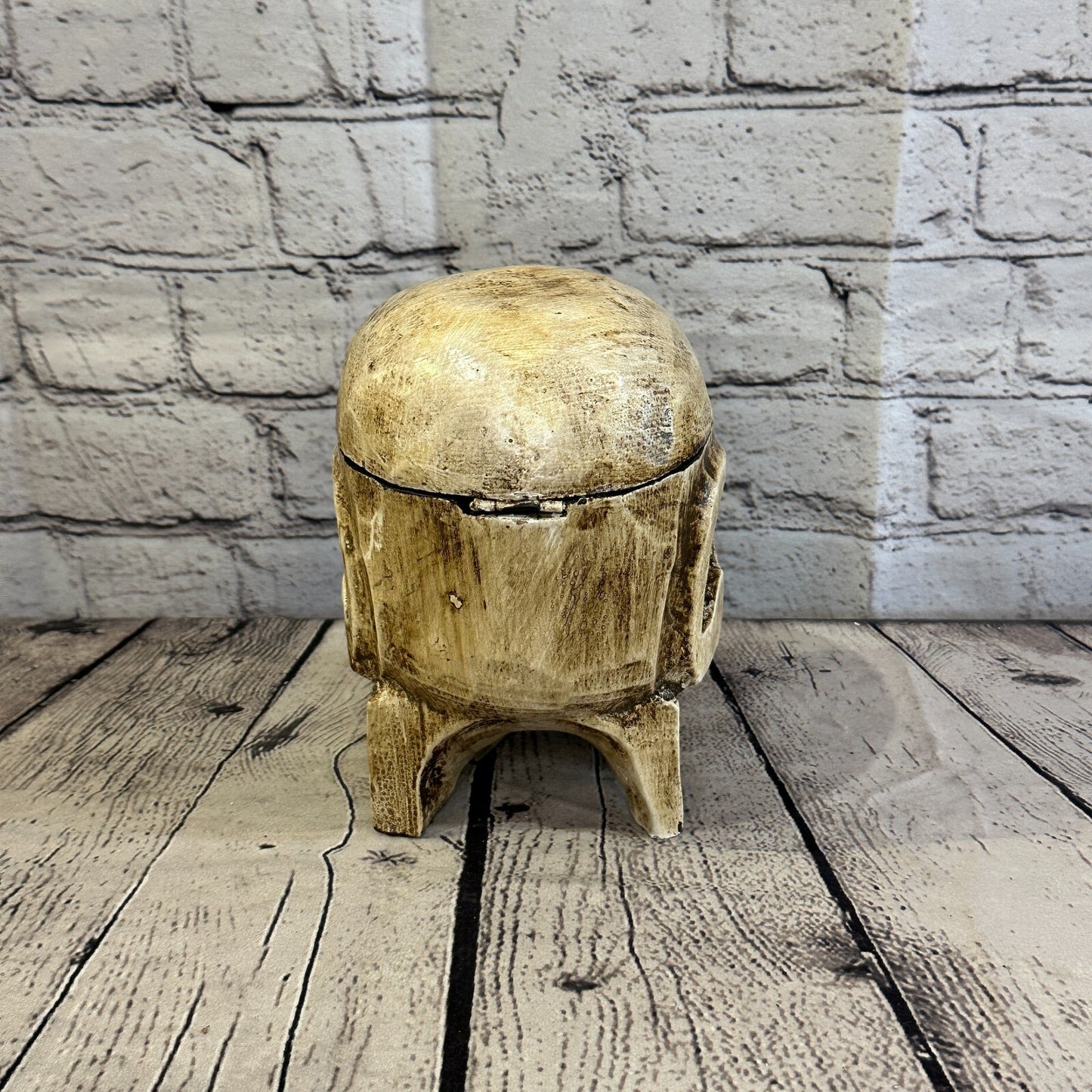 18cm x 12cm Shallow Wooden Gothic Skeleton Skull  Head Coffin Jewellery Box
