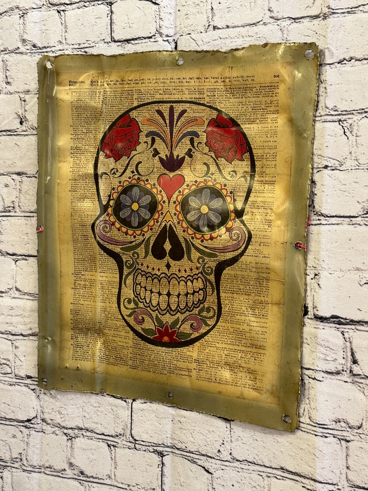 Sugar Skull Book Poster Advert Wall Plaque 42cm x 36cm Vintage Retro Tin Sign