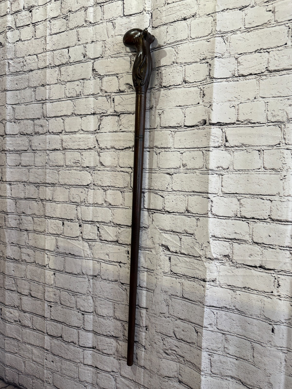 Octopus Squid 90cm Tribal African Walking Stick Cane Hand Carved Dark Wood