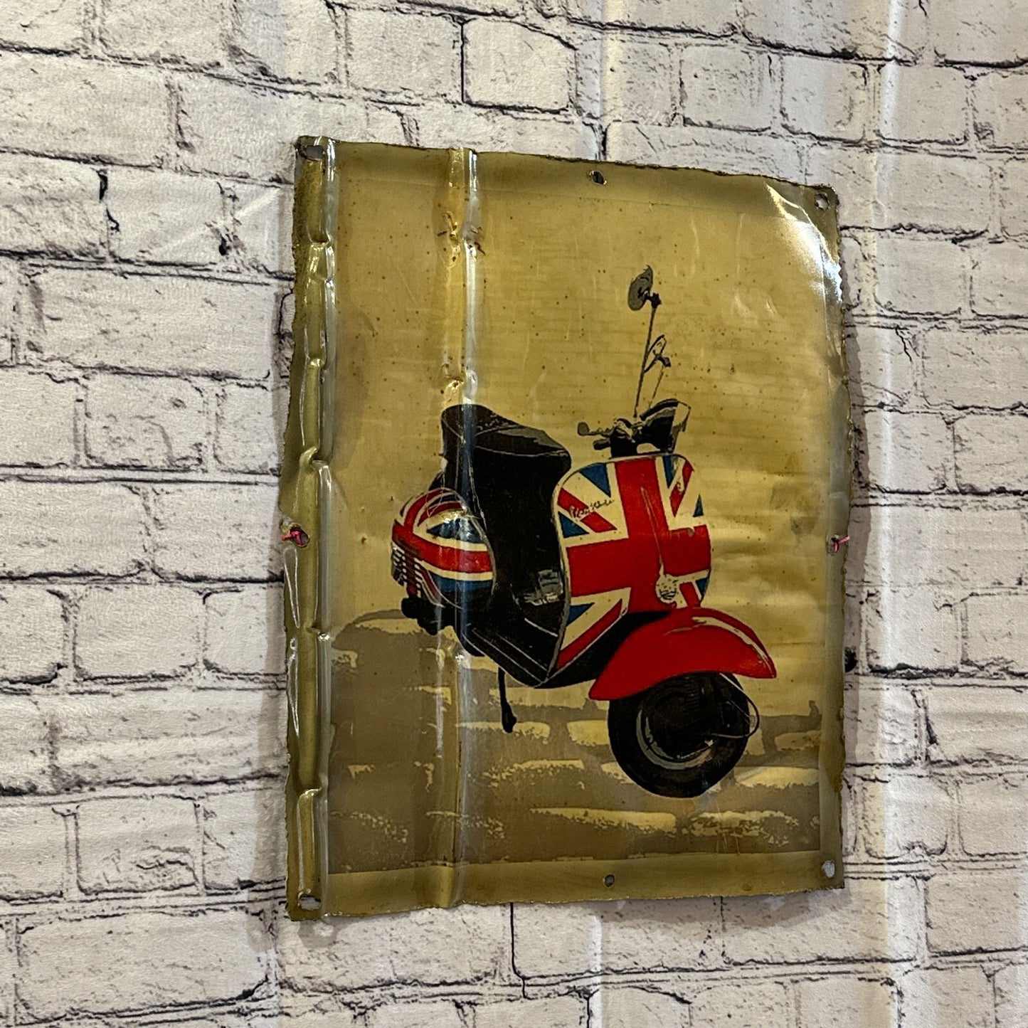 UK Vespa Moped Poster Advert Wall Plaque 42cm x 36cm Vintage Retro Tin Sign
