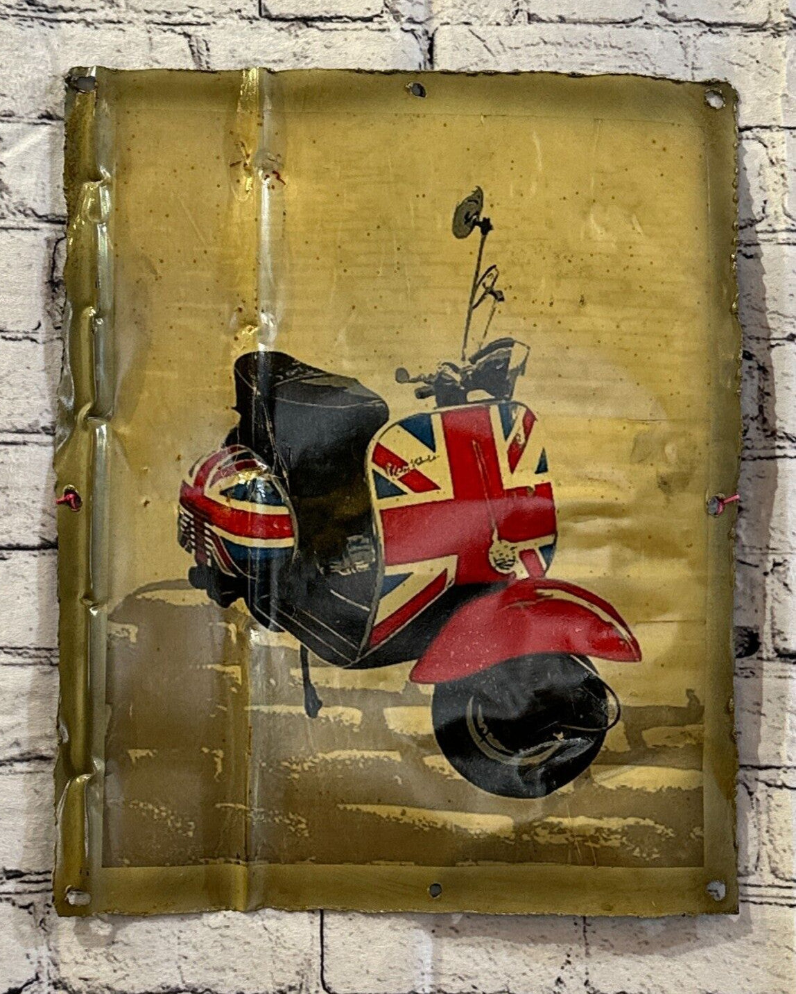 UK Vespa Moped Poster Advert Wall Plaque 42cm x 36cm Vintage Retro Tin Sign