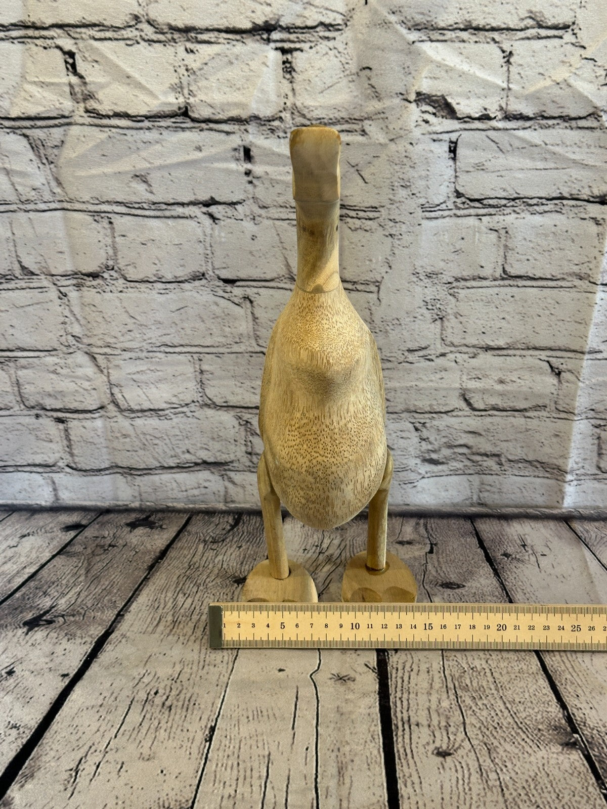 Looking Forward 40cm Tall Wooden Hairy Duckling Baby Duck Bamboo Root Fairtrade