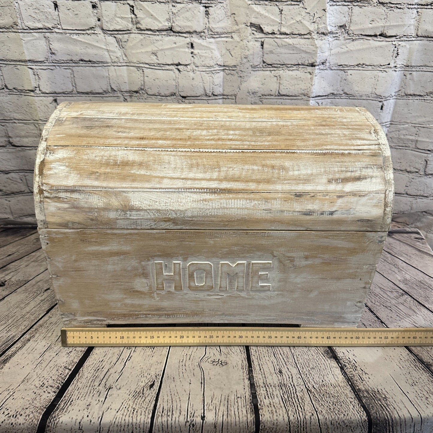 50cm x 35cm x 30cm White Home Wood Box Wooden Chest Storage Craft Handles Lid
