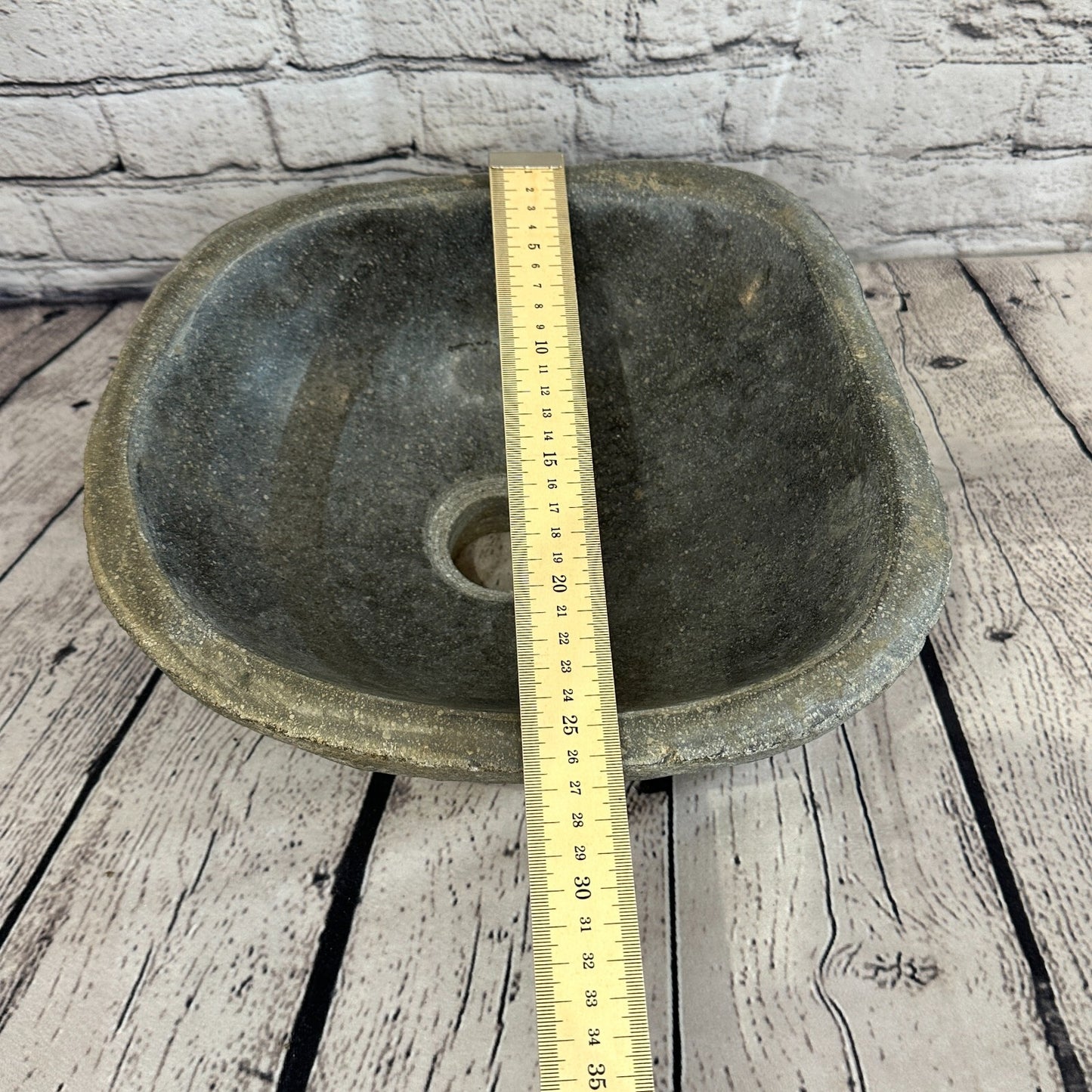 30cm x 27cm River Stone Sink Basin Bowl Natural for Bathroom Washroom Oval No 23