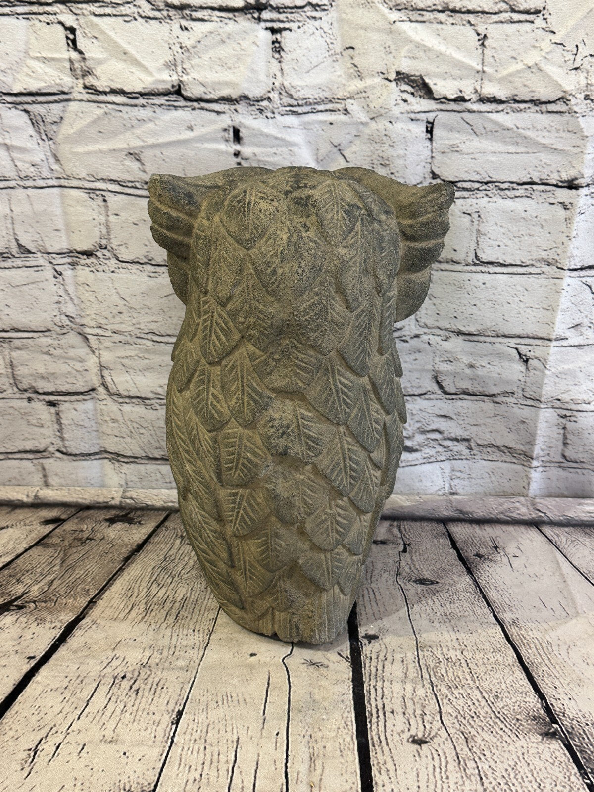 Barn Owl Stone Garden 30cm x 18cm Ornament Outdoor Indoor Statue Hindu