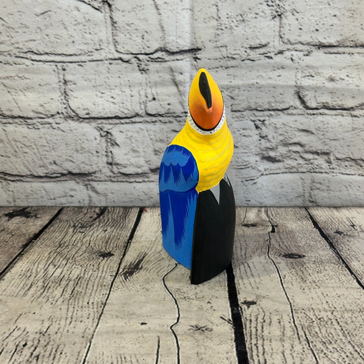 15cm Blue Toucan Bird Ornament Statue Fair Trade Hand Made Carved Wood