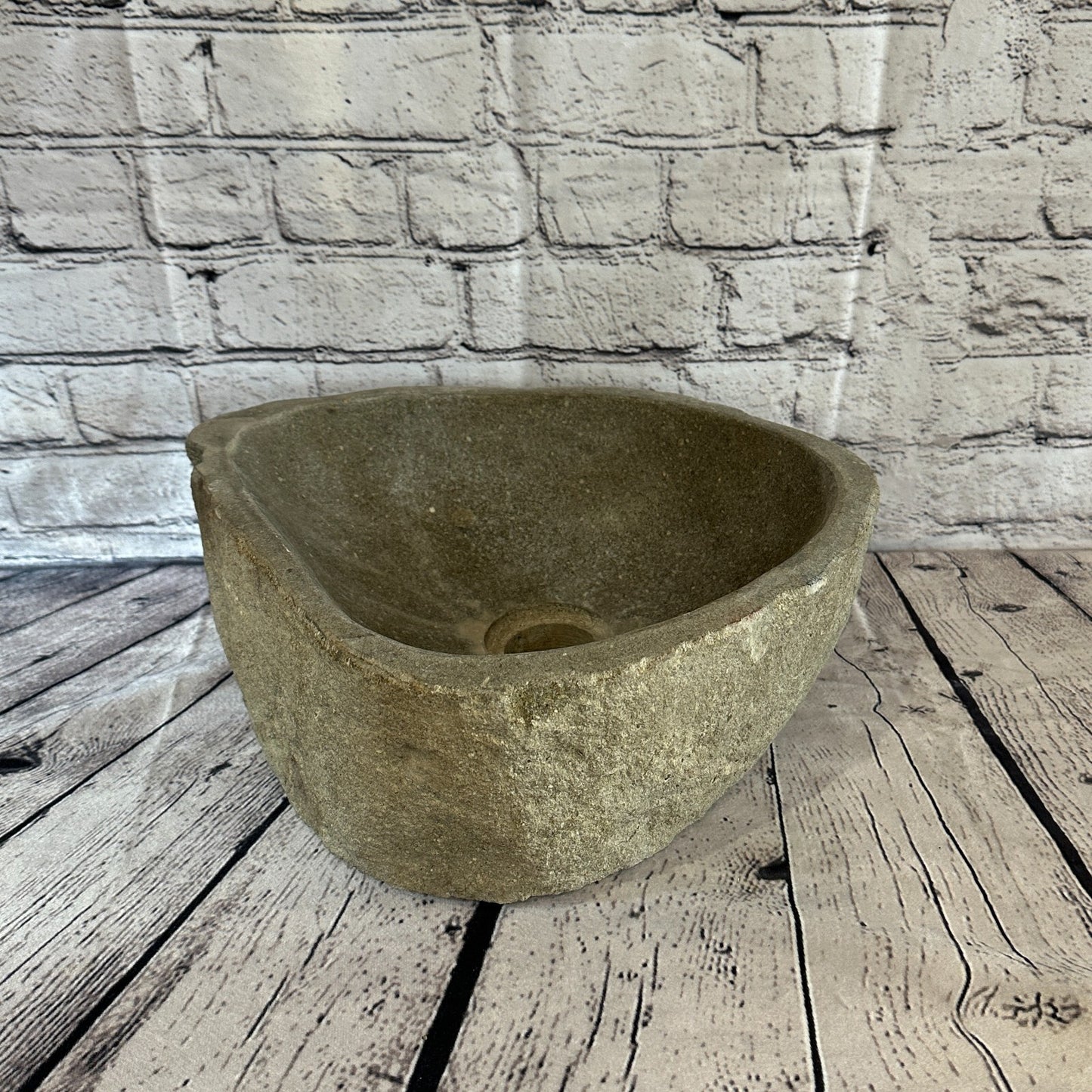 32cm x 29cm River Stone Sink Basin Bowl Natural for Bathroom Washroom Oval No 9
