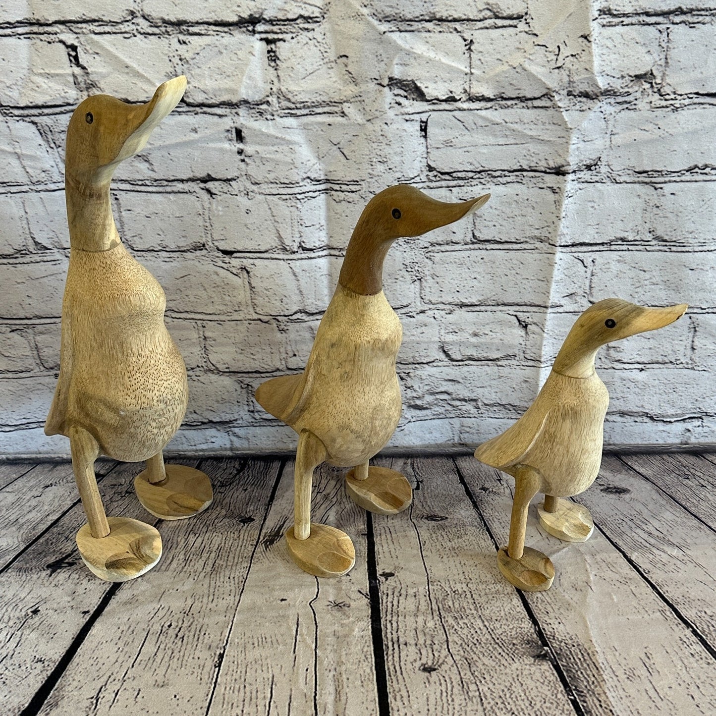 Looking Forward 40cm Tall Wooden Hairy Duckling Baby Duck Bamboo Root Fairtrade