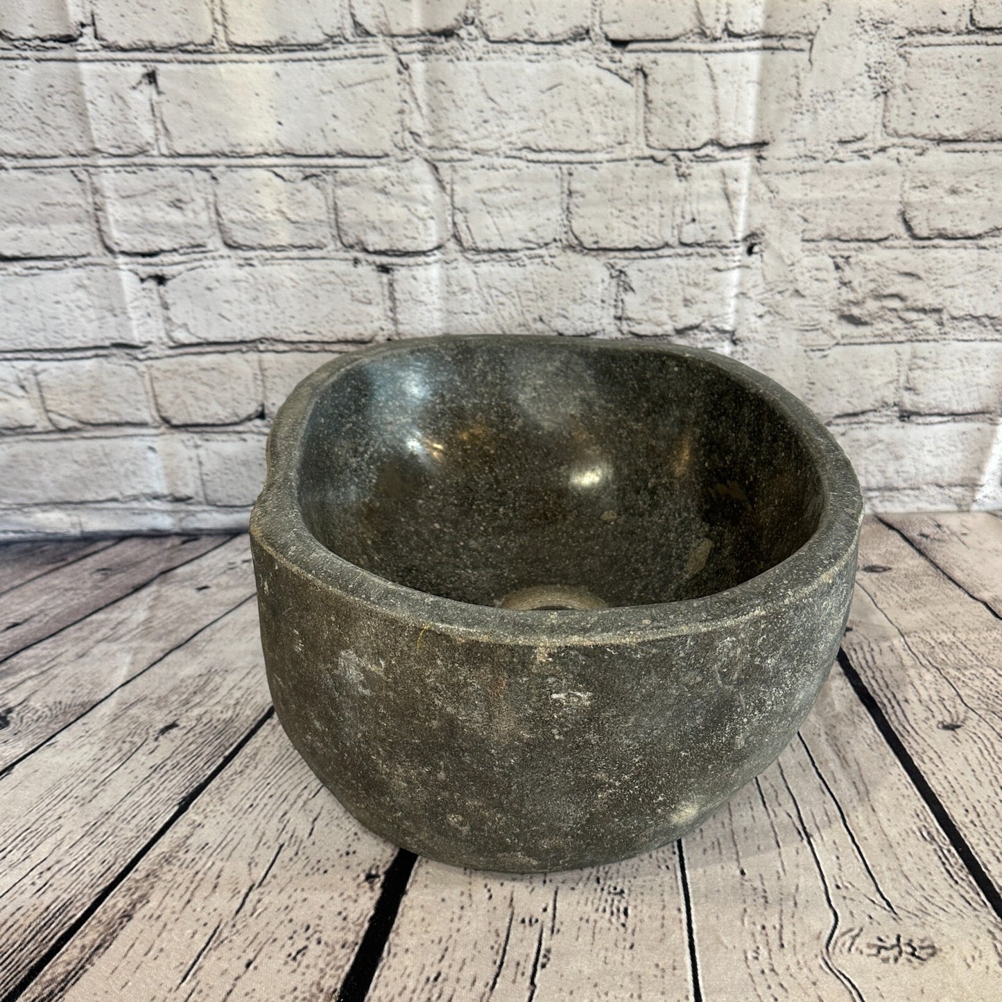30cm x 28cm River Stone Sink Basin Bowl Natural for Bathroom Washroom Oval No 16