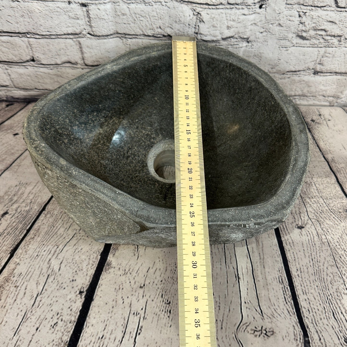 31cm x 26cm River Stone Sink Basin Bowl Natural for Bathroom Washroom Oval No 36