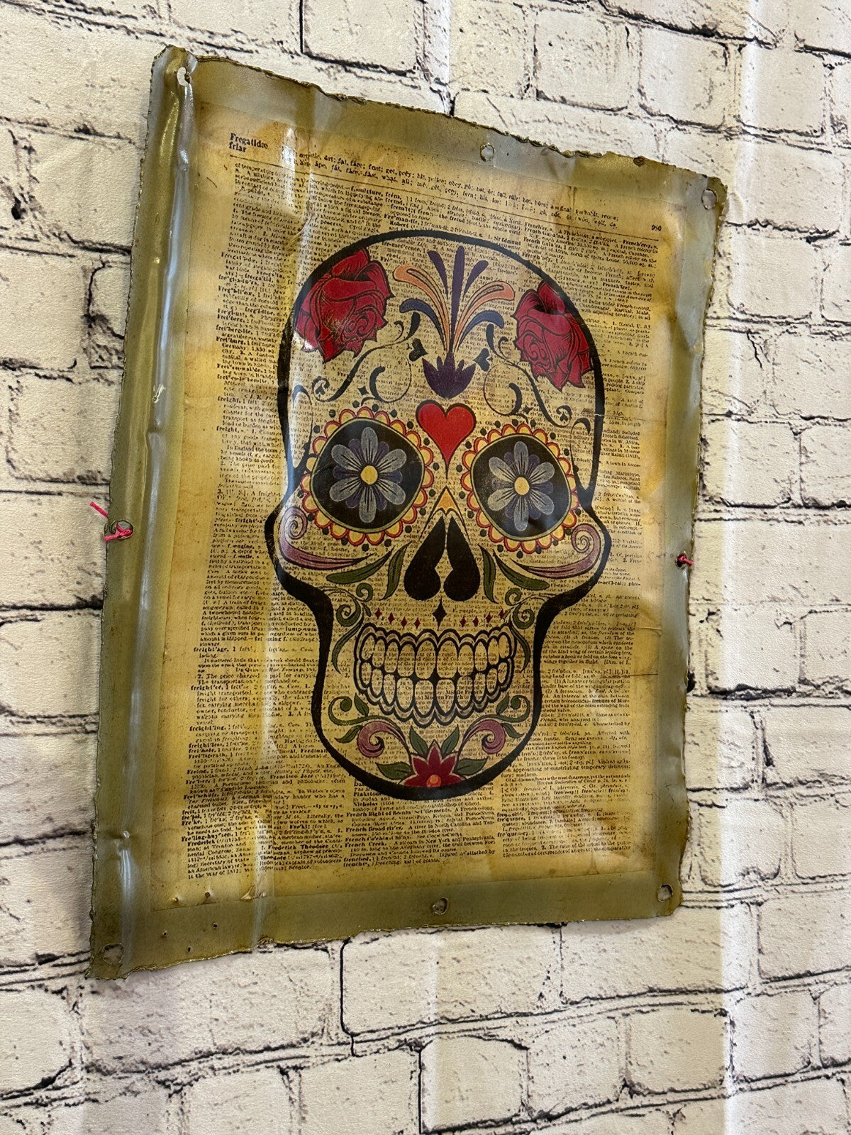 Sugar Skull Book Poster Advert Wall Plaque 42cm x 36cm Vintage Retro Tin Sign