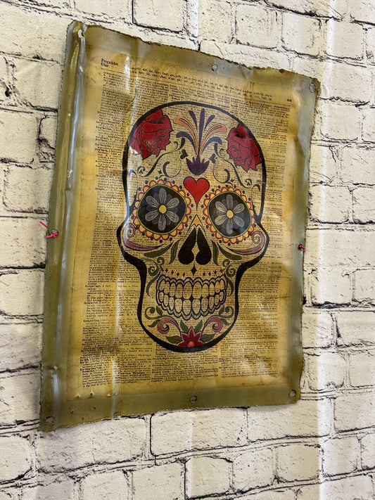 Sugar Skull Book Poster Advert Wall Plaque 42cm x 36cm Vintage Retro Tin Sign