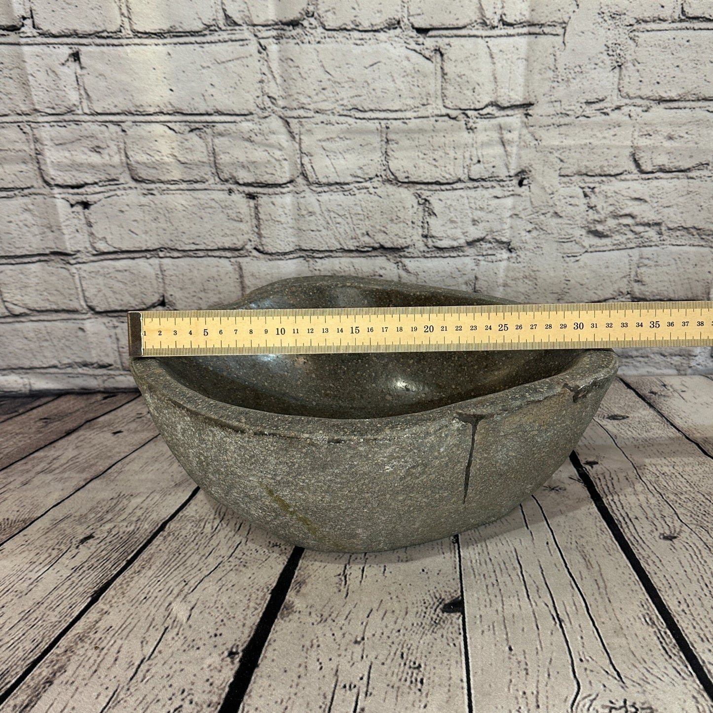 32cm x 23cm River Stone Sink Basin Bowl Natural for Bathroom Washroom Oval No 30