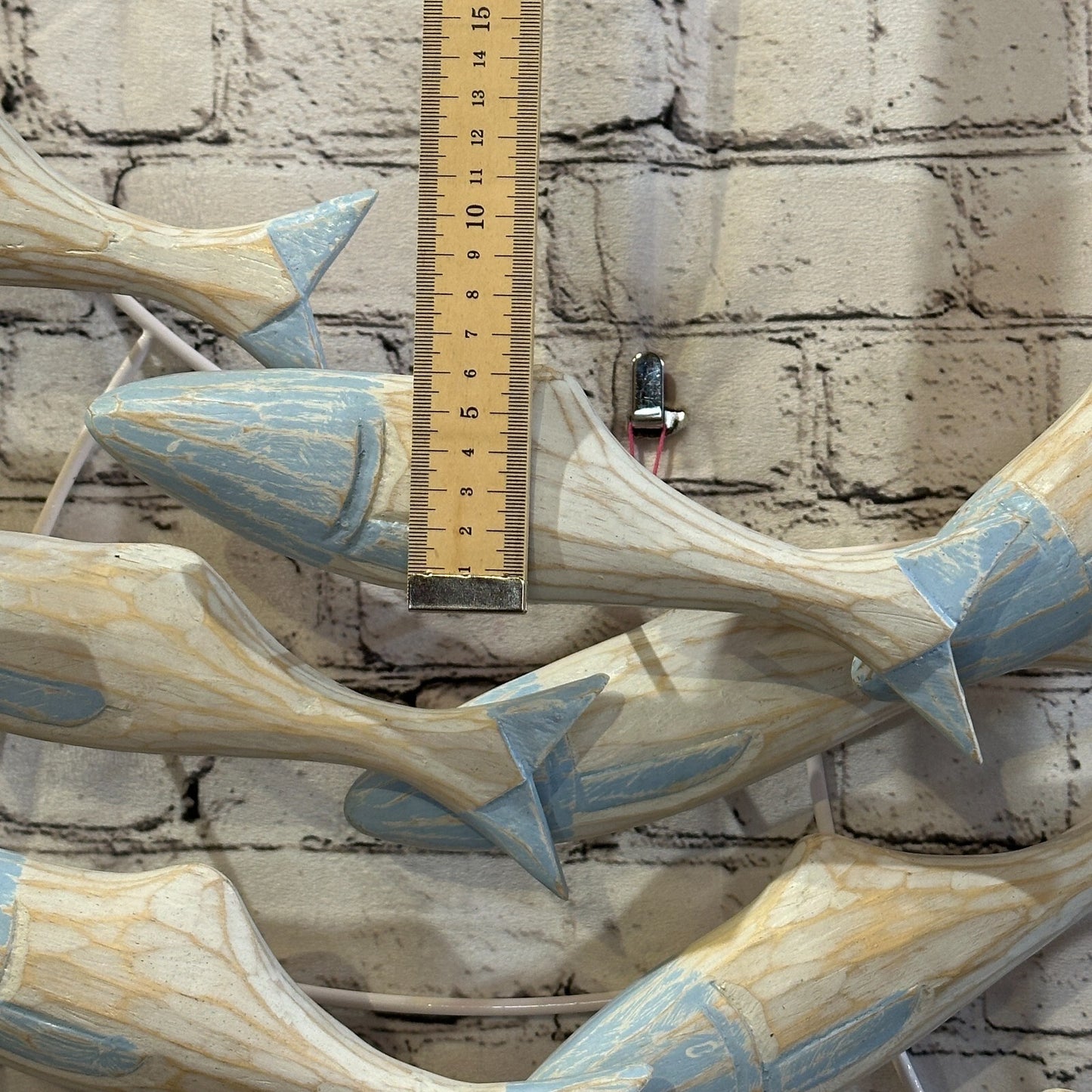 80cm Blue Brown Shoal Of Fish On Wood   Fish Decoration Fish Shoal Sprats Fish