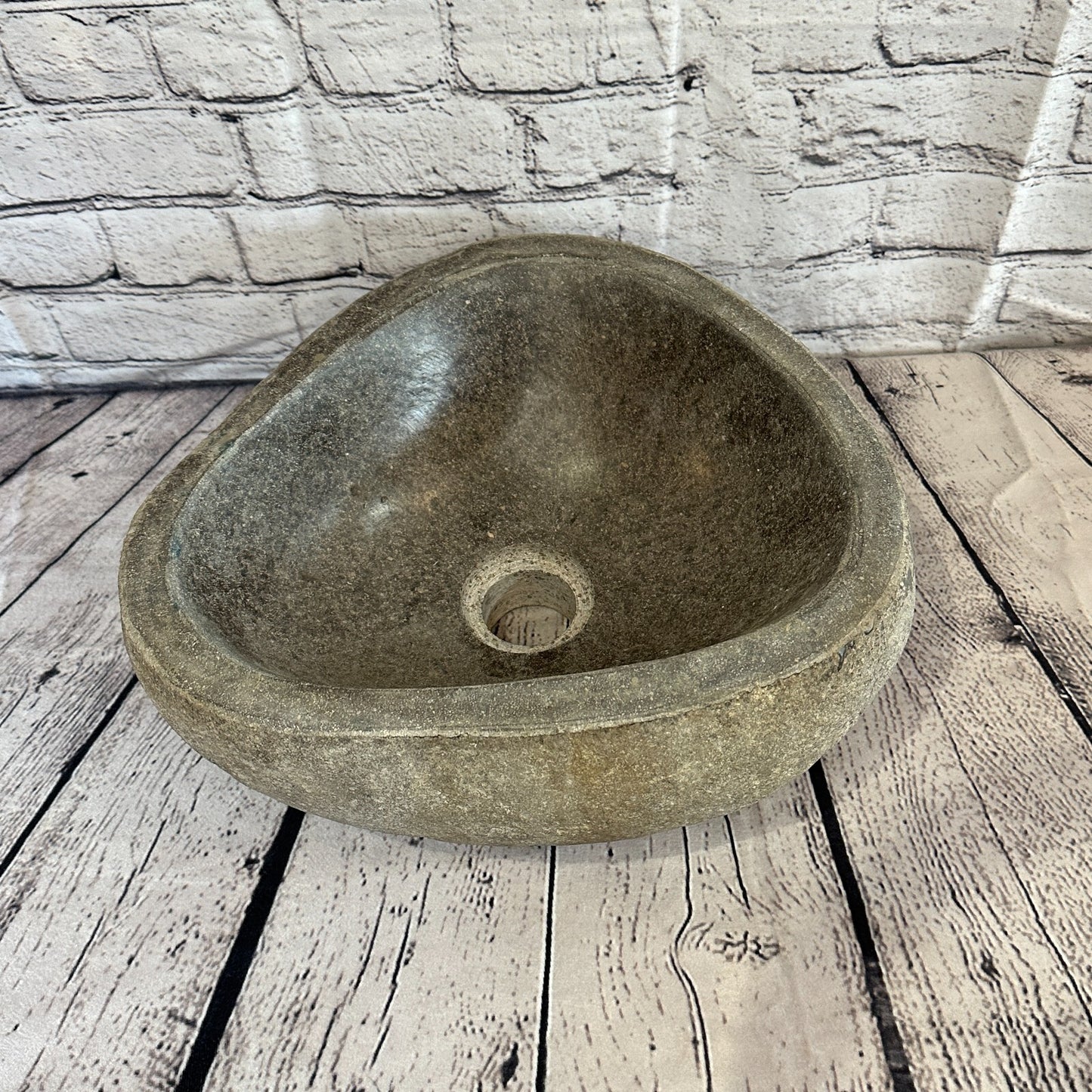 33cm x 28cm River Stone Sink Basin Bowl Natural for Bathroom Washroom Oval No 2