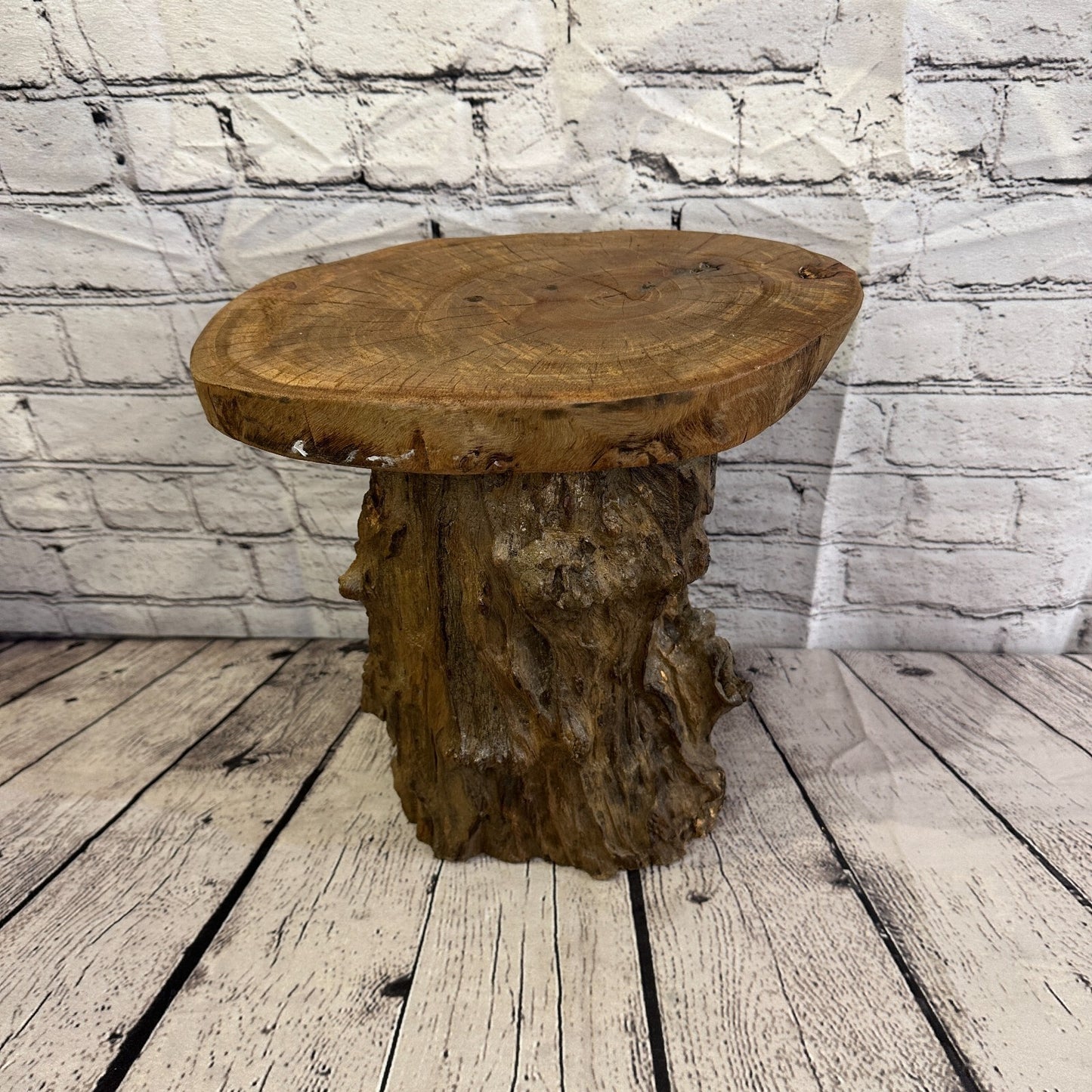 32cm x 28cm Teak Root Wood Mushroom Coffee Table Side Table Home Furniture No 4