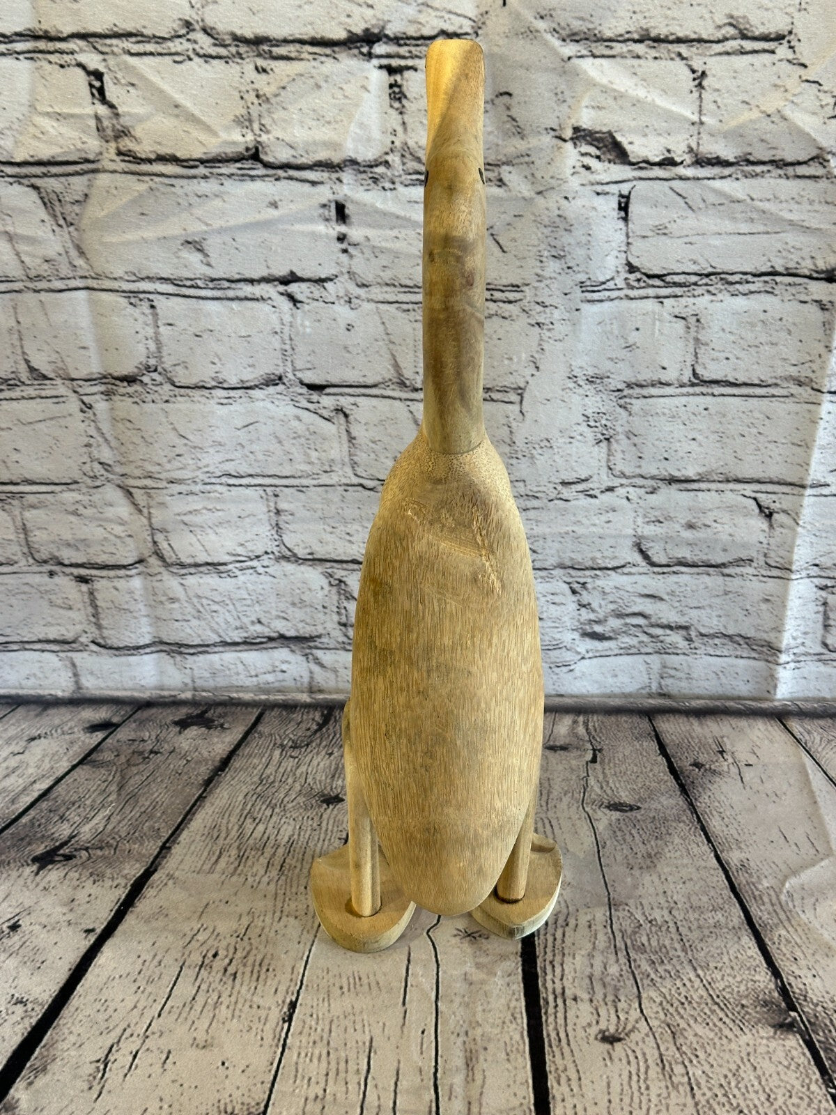 Looking Forward 40cm Tall Wooden Hairy Duckling Baby Duck Bamboo Root Fairtrade