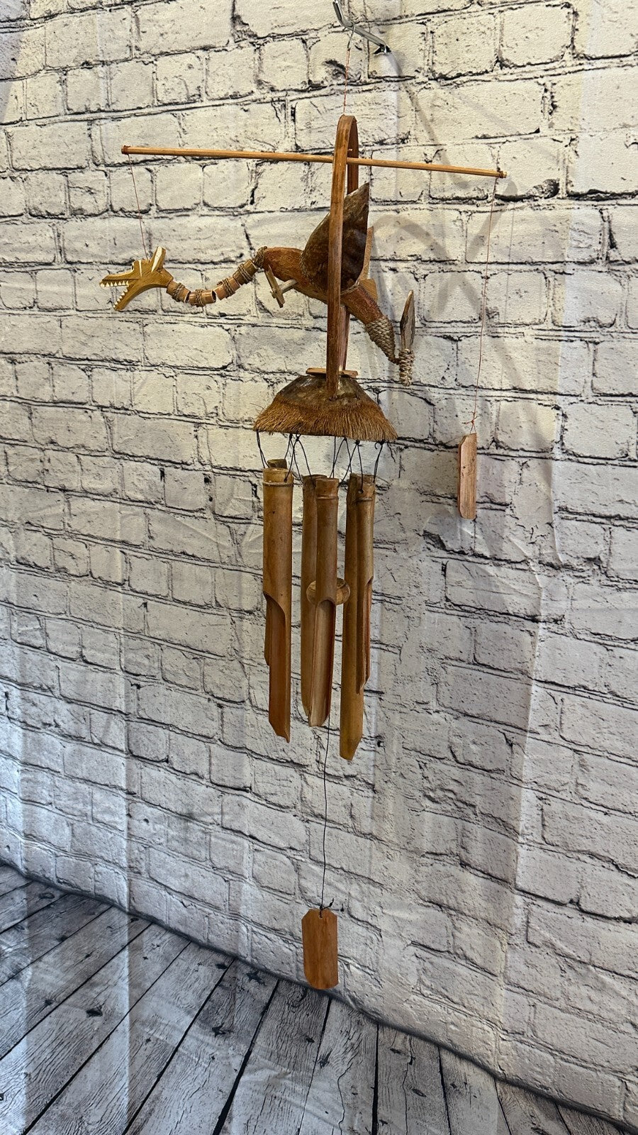 Dragon With Chimes Bamboo Windchime 60cm Garden Gift Summer Handmade Chimes