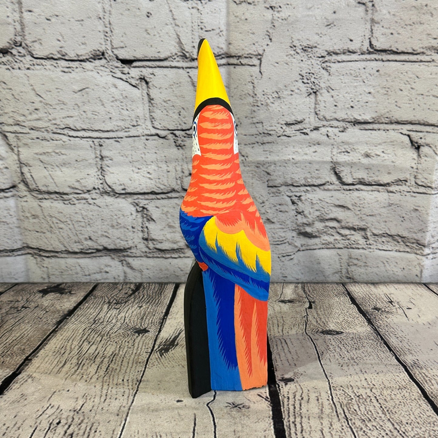 20cm Red Toucan Bird Ornament Statue Fair Trade Hand Made Carved Wood