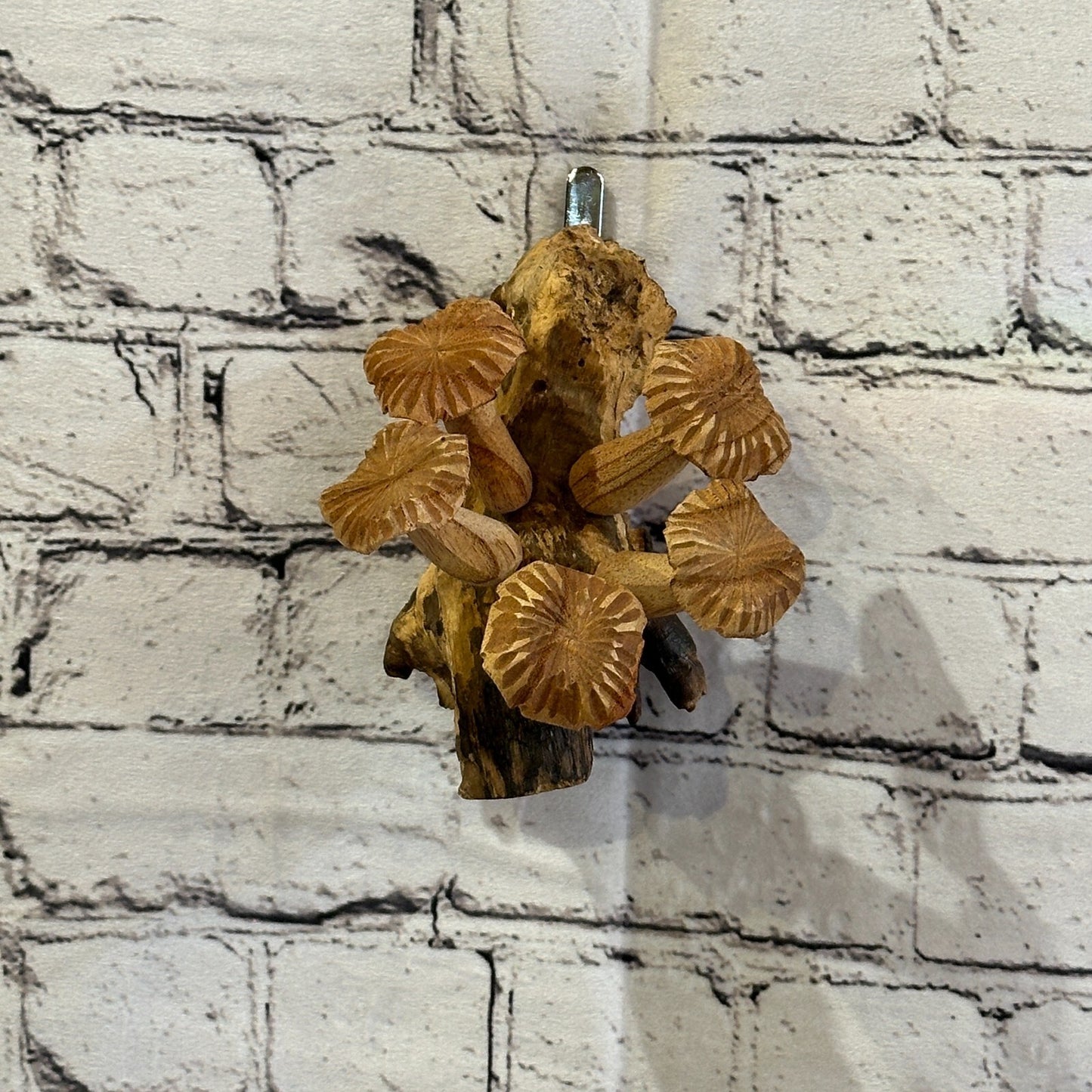 Carved Mushrooms Wall Art Mushroom Parasite Wood Ornament Natural Carving Wooden