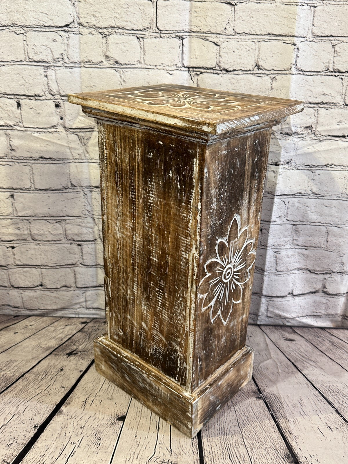 60cm x 25cm Brown 3 Draw Wooden Side Cabinet Living Hallway Storage Furniture