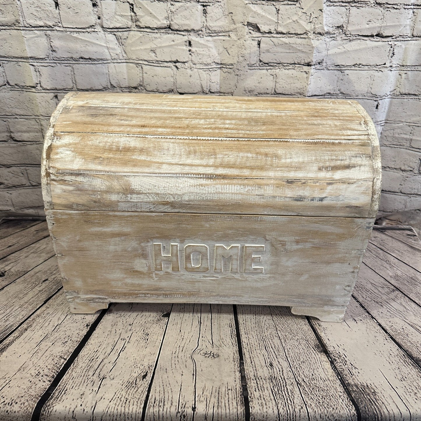 50cm x 35cm x 30cm White Home Wood Box Wooden Chest Storage Craft Handles Lid