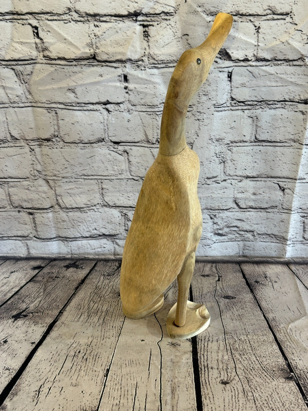 Looking Forward 40cm Tall Wooden Hairy Duckling Baby Duck Bamboo Root Fairtrade