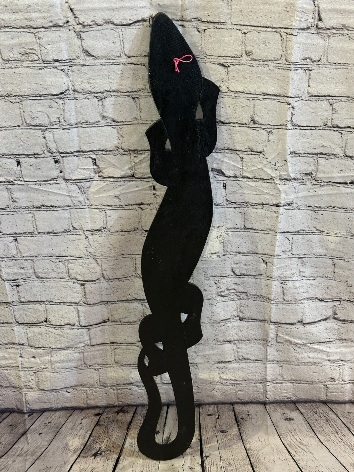 100cm Gecko Carved Wooden Dot Painted Ethnic Tribal Tiki Wall Handmade No 2