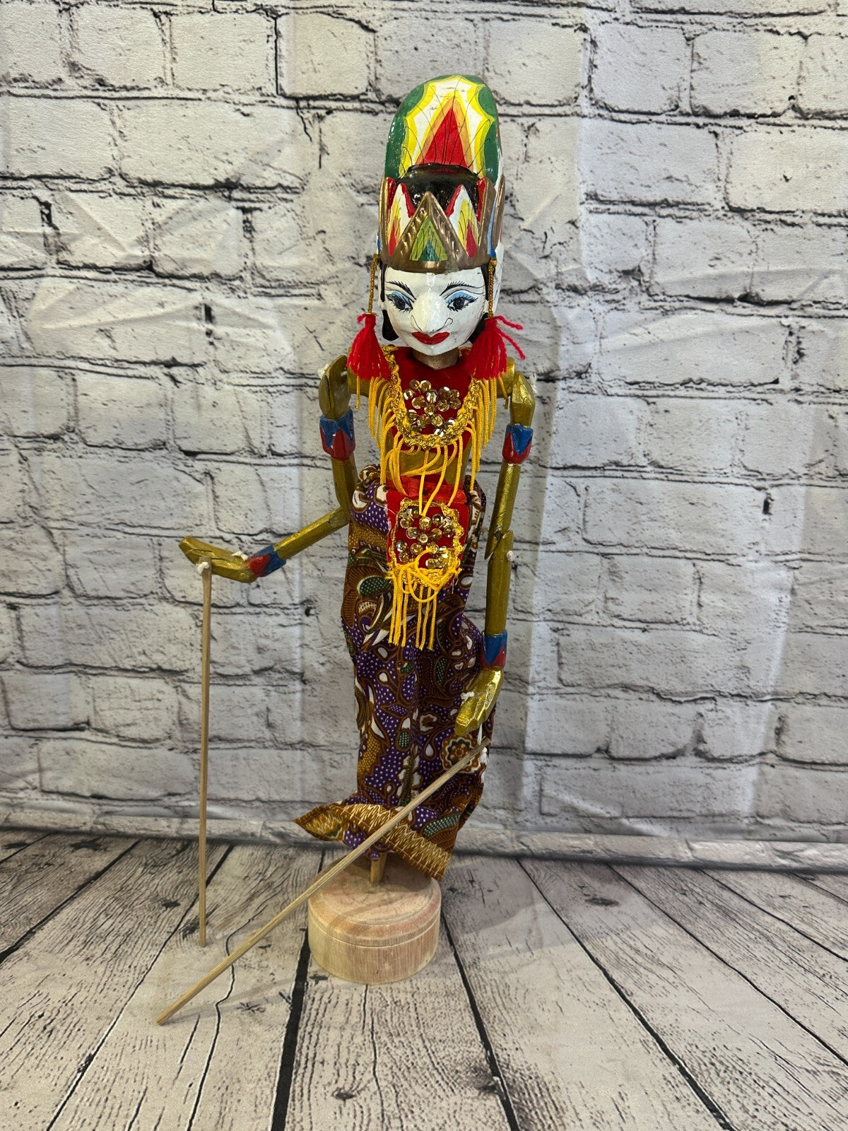 55cm Wayang Golek Traditional Stick Shadow Puppet Bali Java Indonesia Design 1