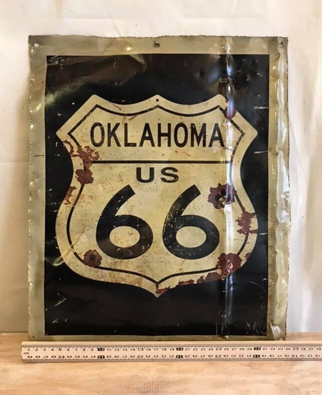 Route 66 OK Poster Advert Wall Plaque 42cm x 36cm Vintage Retro Tin Sign
