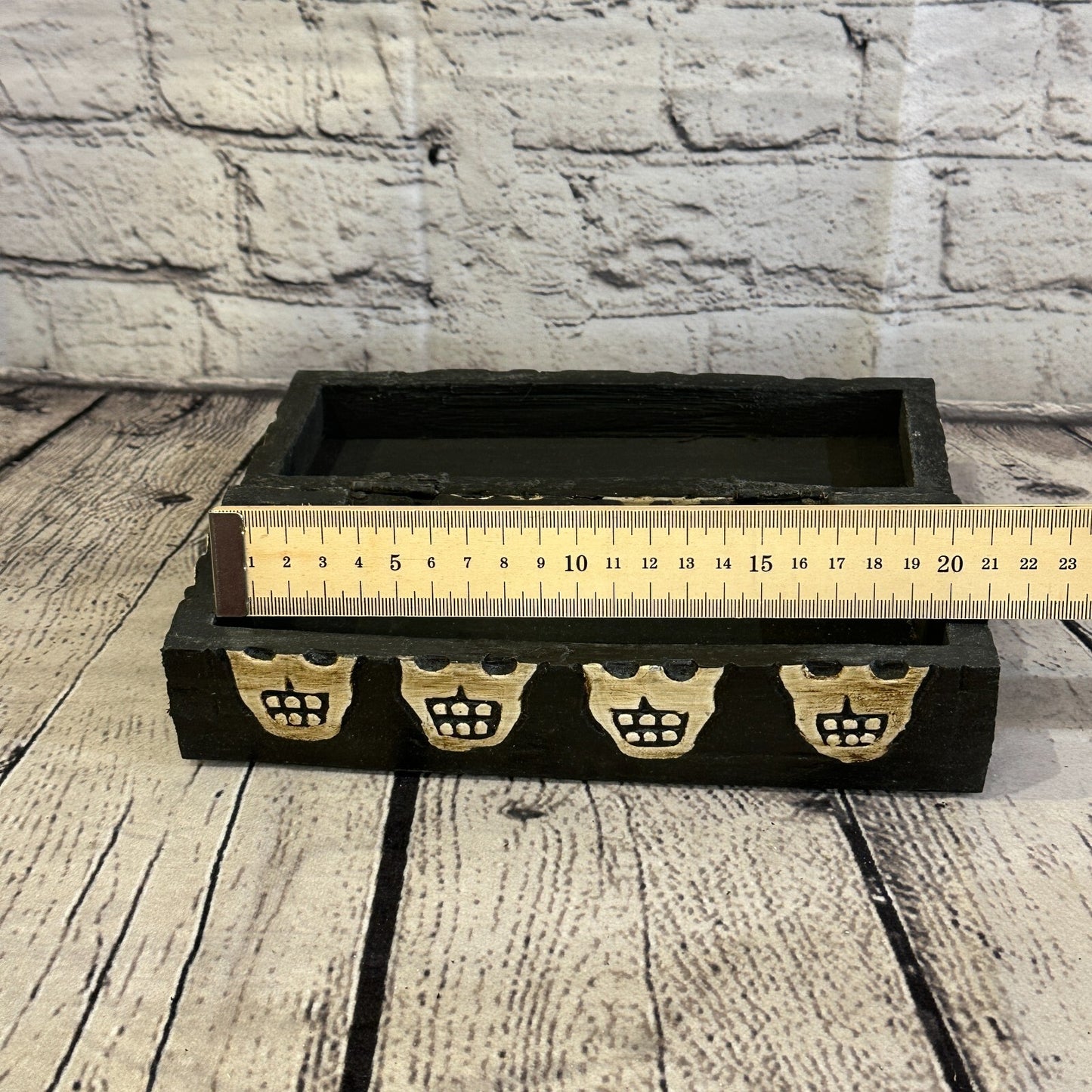 20cm x 8cm x 8cm Trunk Wooden Gothic Skeleton Skull Coffin Jewellery Box