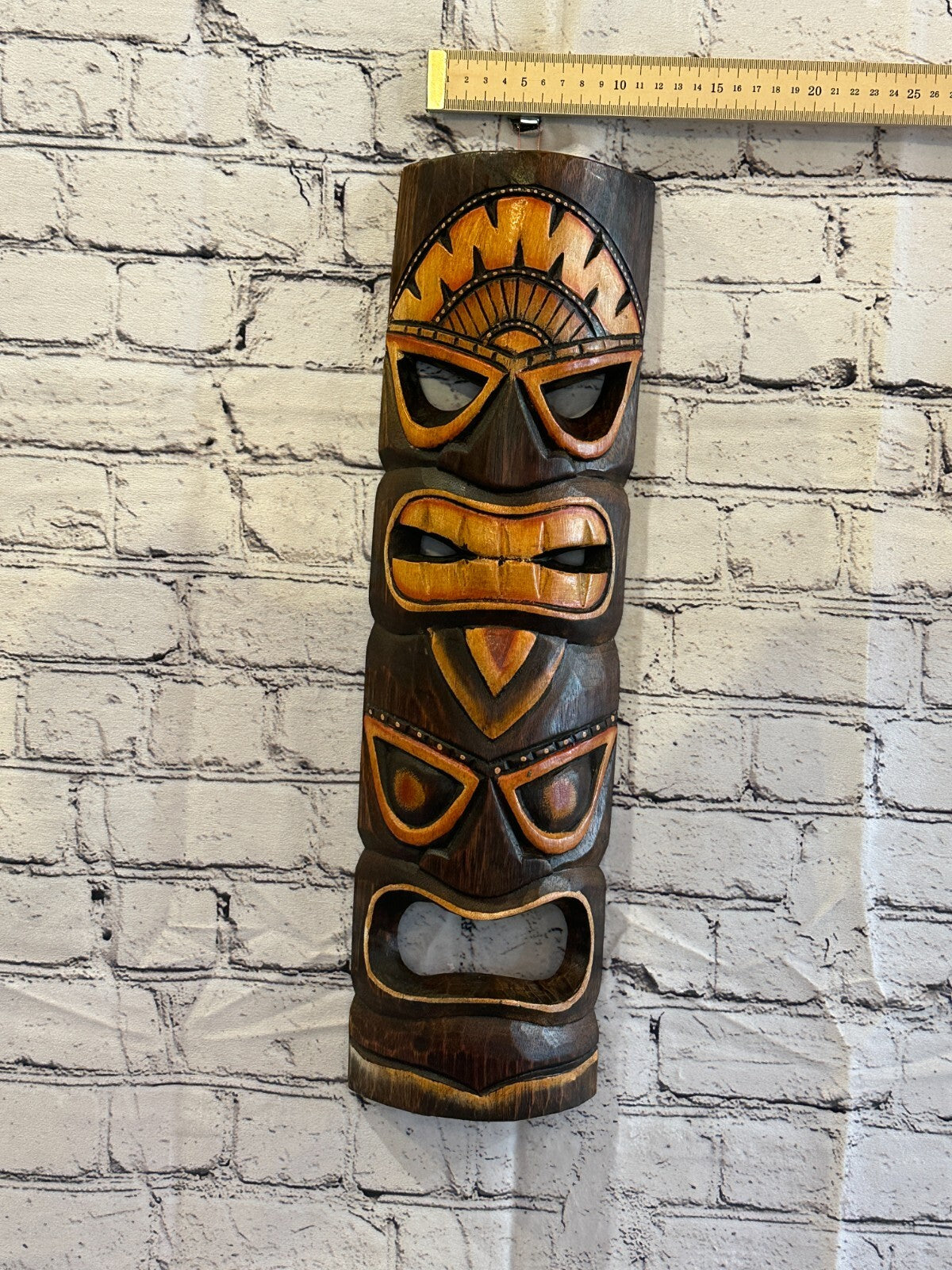50cm Tiki Bar Mask Sign Decoration Wall Hanging Mask Wood Carving Design 3
