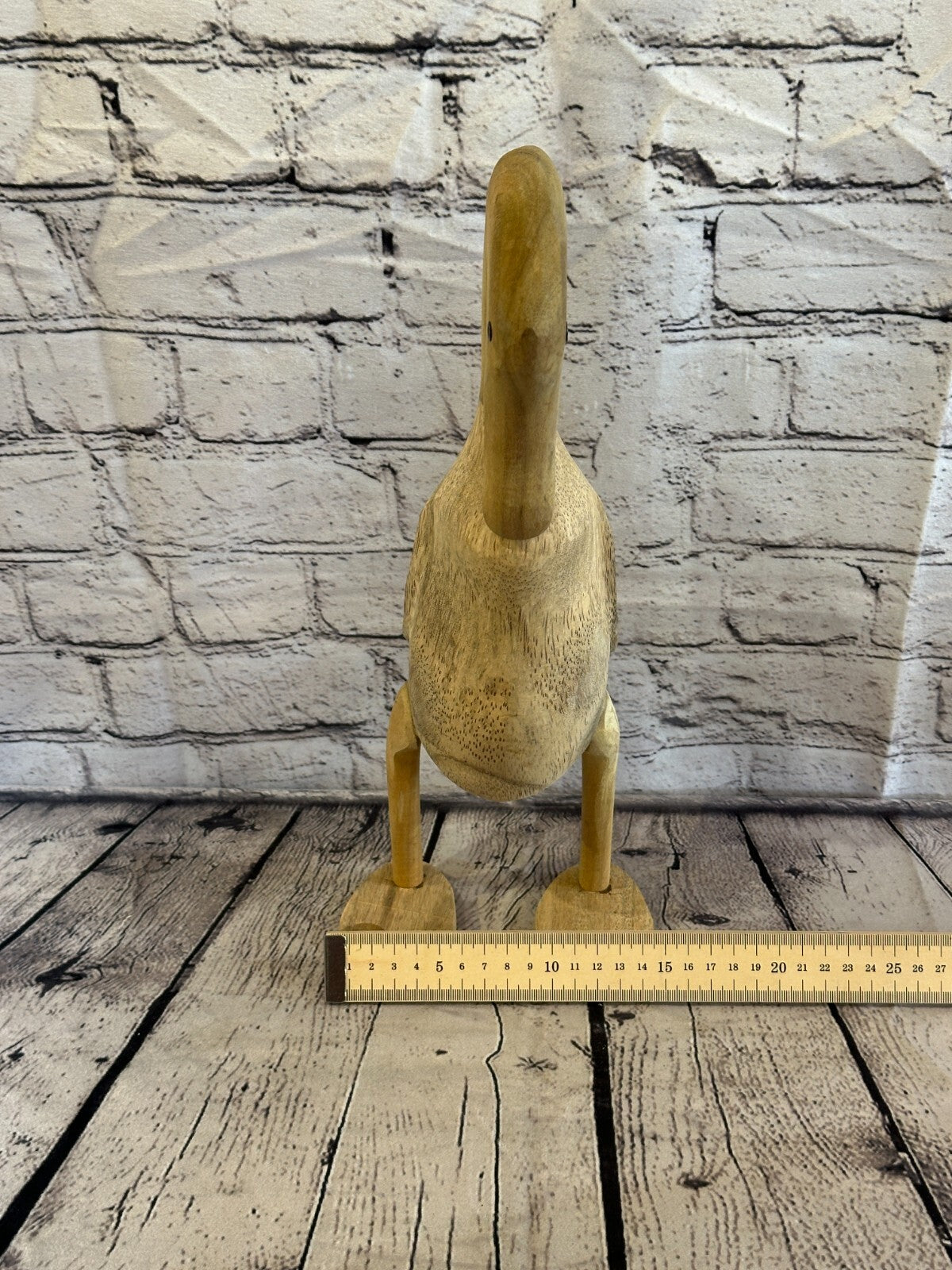 Swan Neck 40cm Tall Wooden Hairy Duckling Baby Duck Bamboo Root Fairtrade