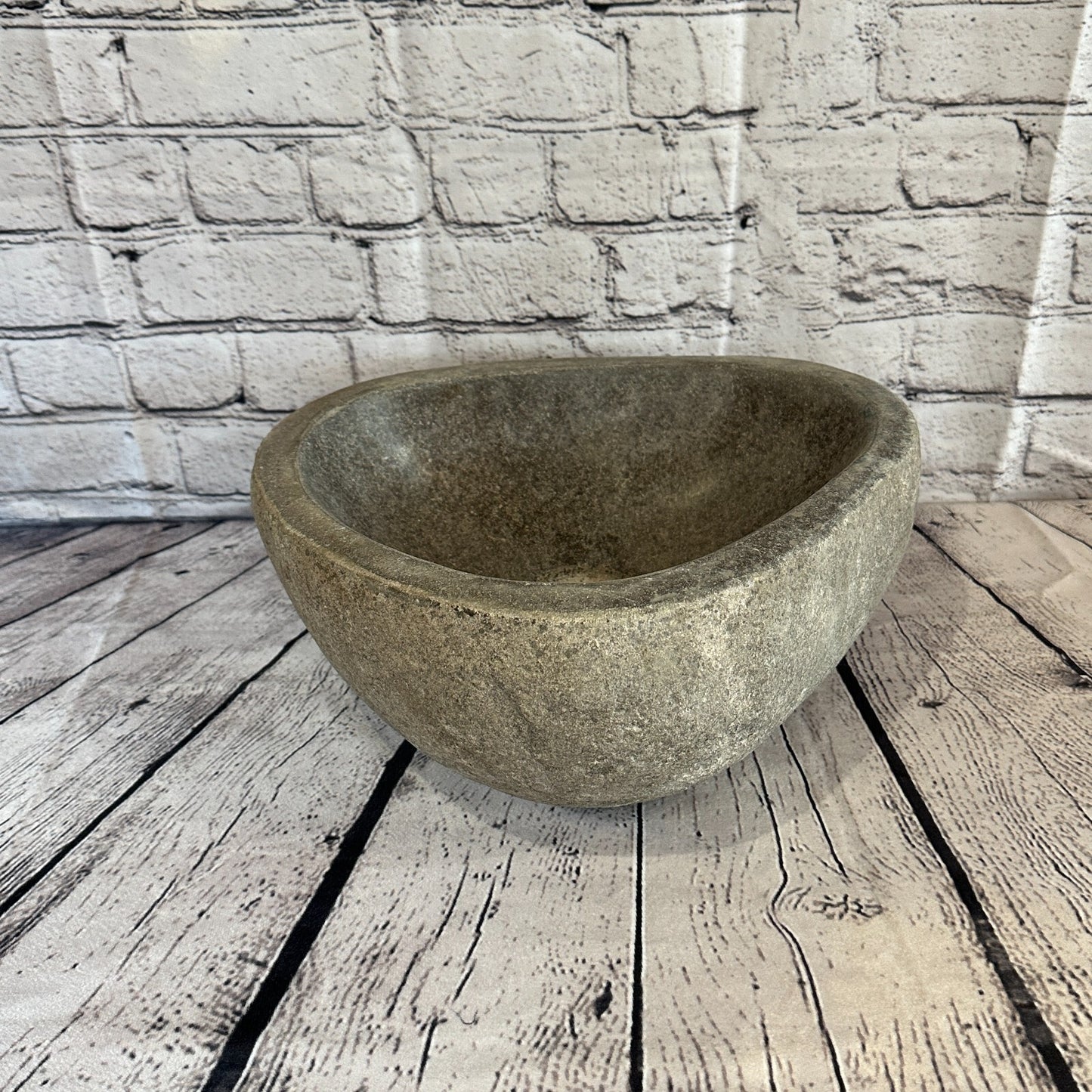 33cm x 28cm River Stone Sink Basin Bowl Natural for Bathroom Washroom Oval No 2