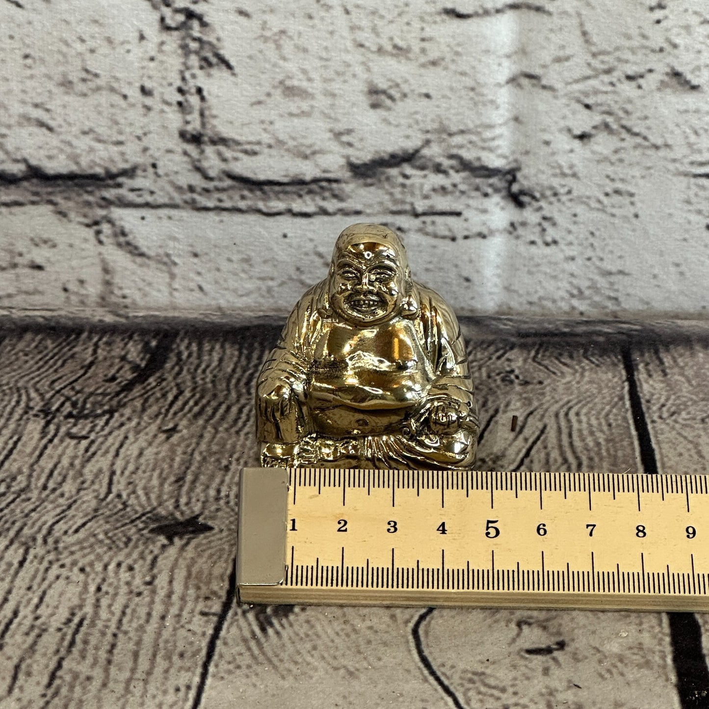 5cm x 5cm Chinese Bronze Buddha Blessing Statue Figure Table Decoration Art