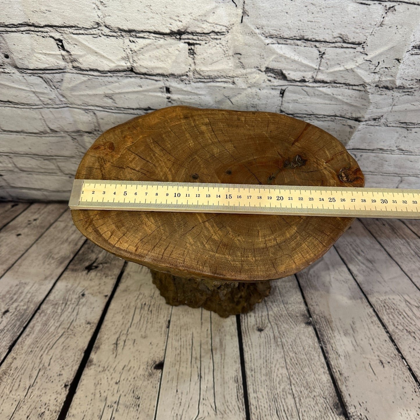 32cm x 28cm Teak Root Wood Mushroom Coffee Table Side Table Home Furniture No 4