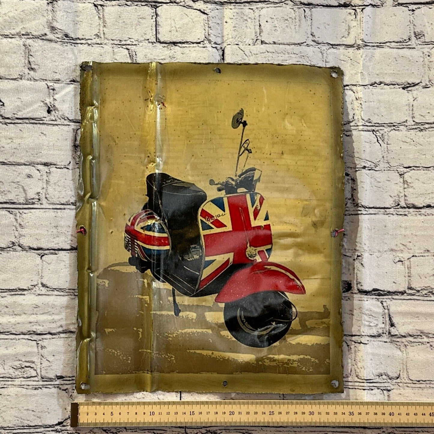 UK Vespa Moped Poster Advert Wall Plaque 42cm x 36cm Vintage Retro Tin Sign