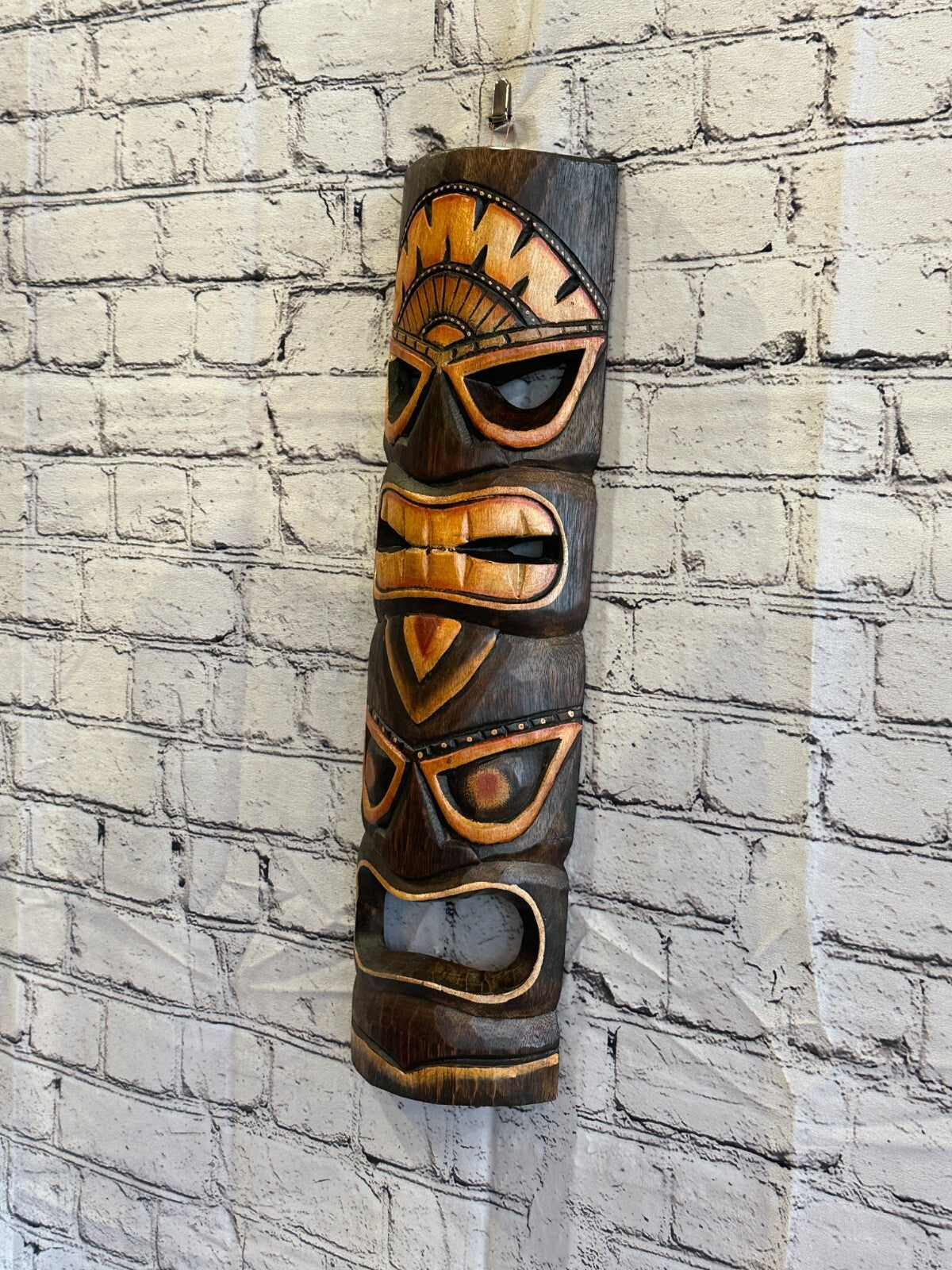 50cm Tiki Bar Mask Sign Decoration Wall Hanging Mask Wood Carving Design 3