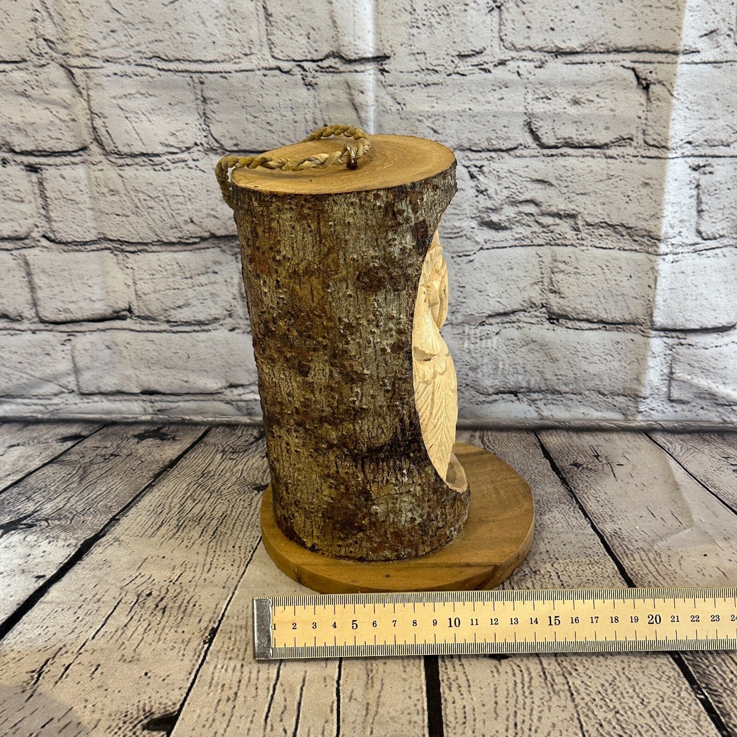 Bird House Barn Owl Of The Woods 25cm Hand Carved Tree Trunk Wood Fairtrade