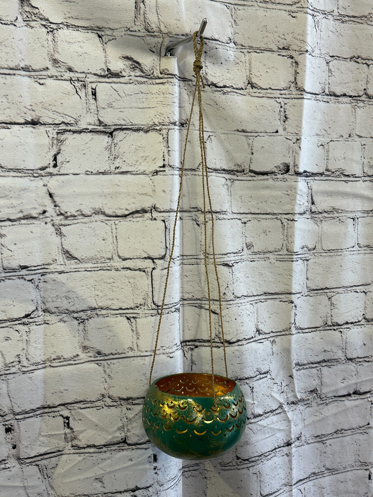 Green Coconut Shell Hanging Basket Orchid Planter Balcony Decorative Vase