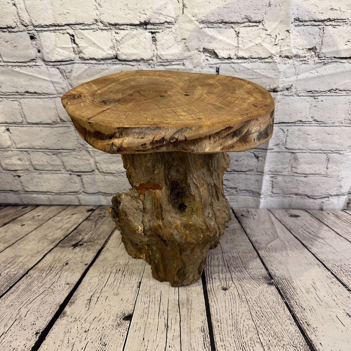 32cm x 28cm Teak Root Wood Mushroom Coffee Table Side Table Home Furniture No 4