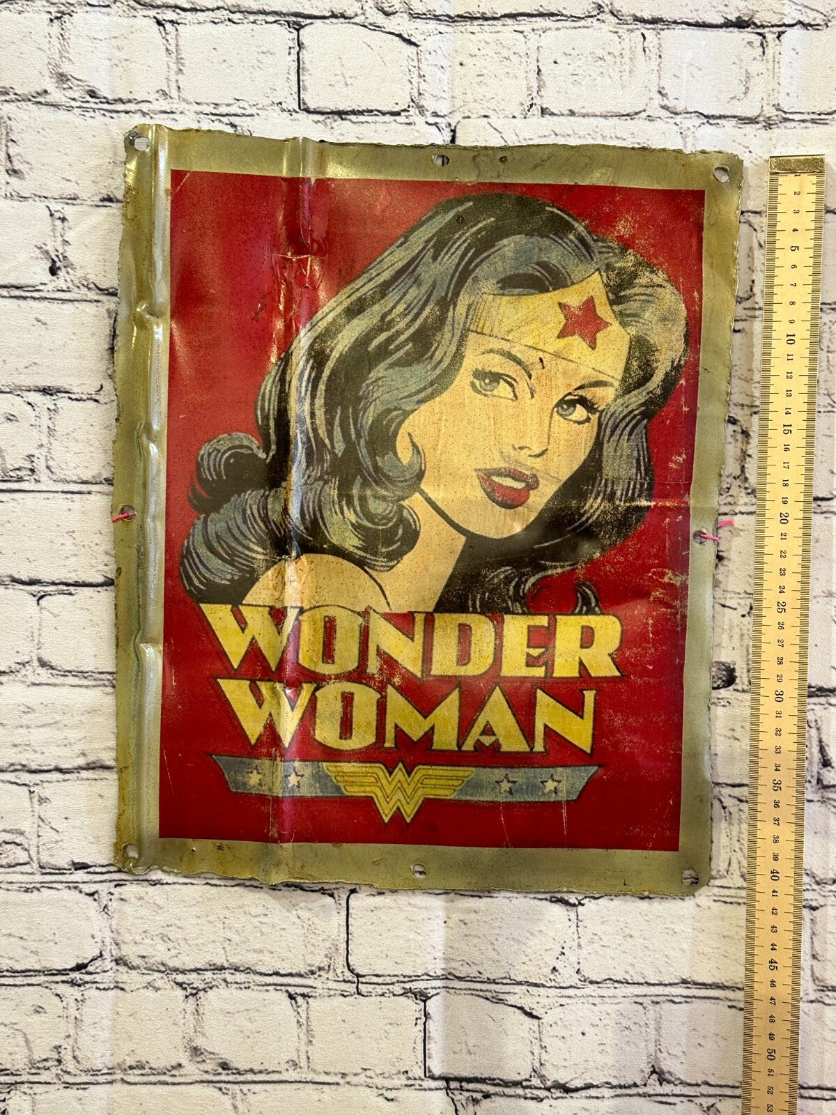 Wonder Woman DC Poster Advert Wall Plaque 42cm x 36cm Vintage Retro Tin Sign