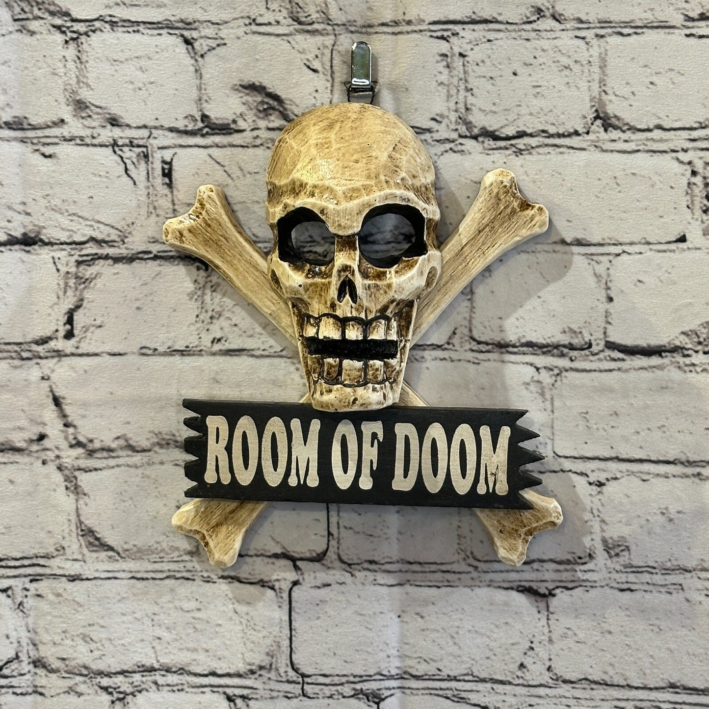Skull & Crossbones Room Of Doom Pirate Sign Door Plaque 20cm x 20cm Handmade