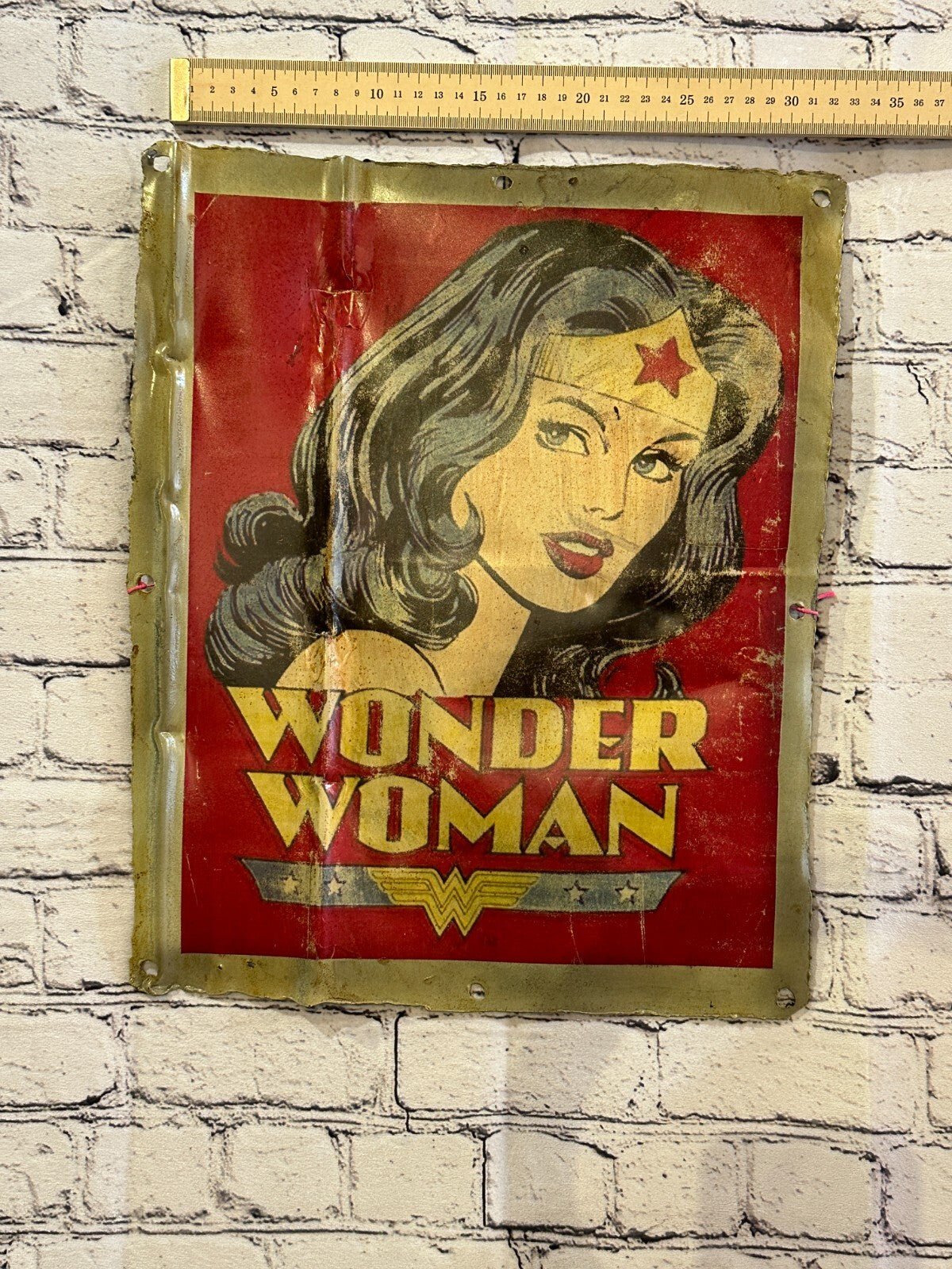 Wonder Woman DC Poster Advert Wall Plaque 42cm x 36cm Vintage Retro Tin Sign