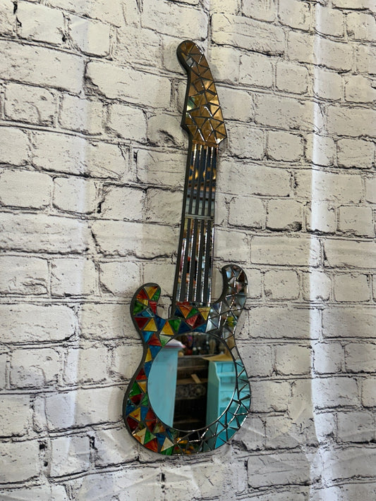 Rainbow Guitar Mosaic Tile Wall Mirror 60cm x 20cm 24 Inches Handmade New