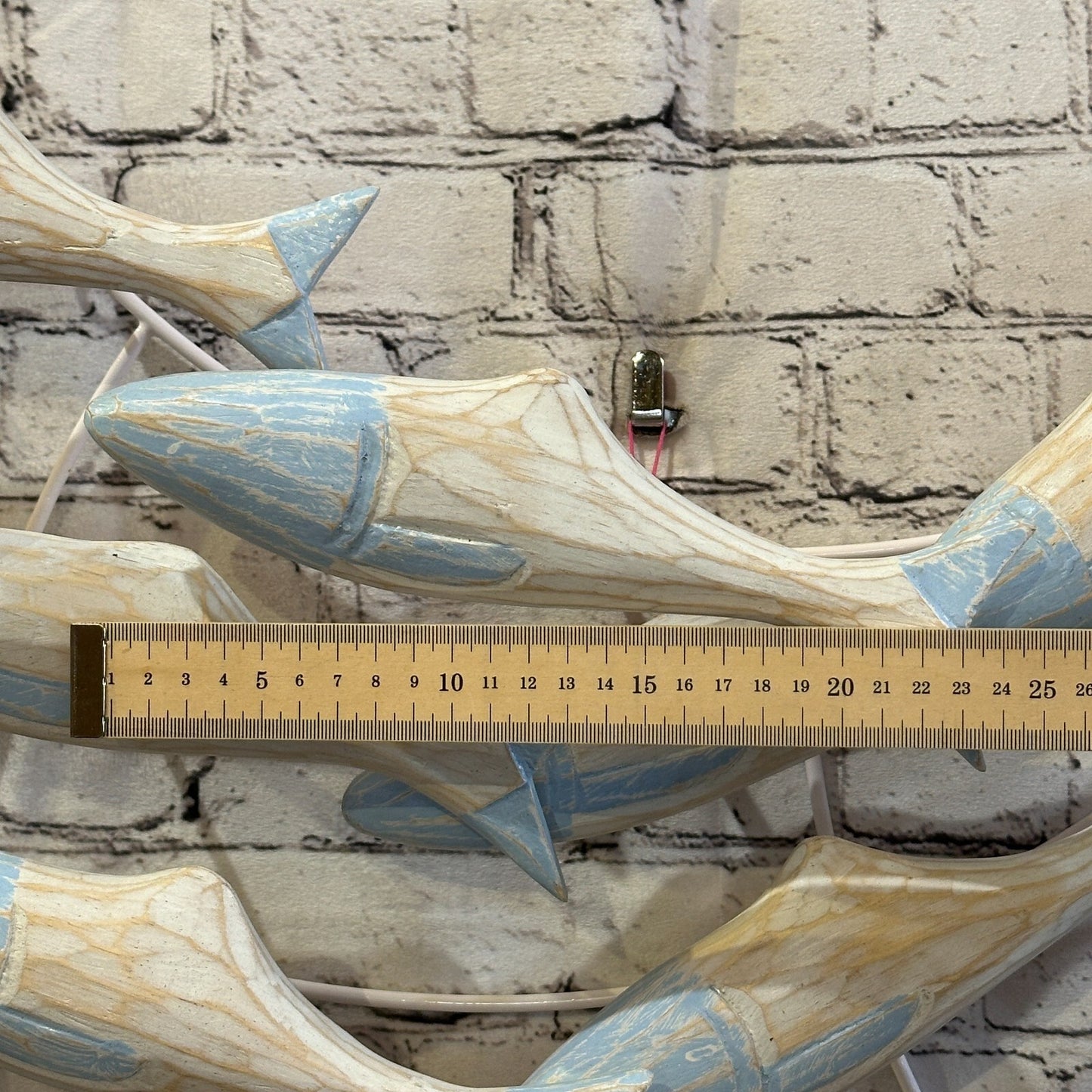 80cm Blue Brown Shoal Of Fish On Wood   Fish Decoration Fish Shoal Sprats Fish